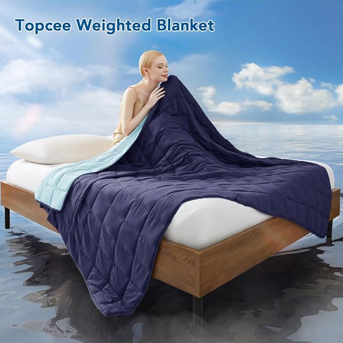 Weighted Blanket (20lbs 80"x87" King Size) Soft Cooling Heavy Blanket Sleeping, Apply to 190-210 lbs Body, Thick Breathable Blanket with Glass Bead, Easy Care