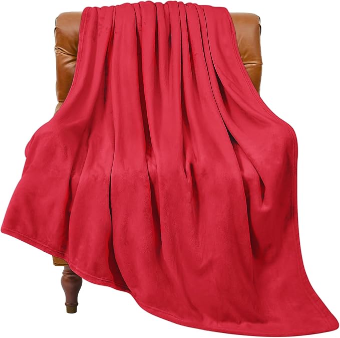 BEDELITE Fleece Blanket Soft Plush Twin Size Blanket Red 60"x80" | Ultra Soft Fleece, Plush Microfiber, Lightweight Warmth, All Season Comfort, Fade Resistant, Machine Washable, Couch Sofa Bed