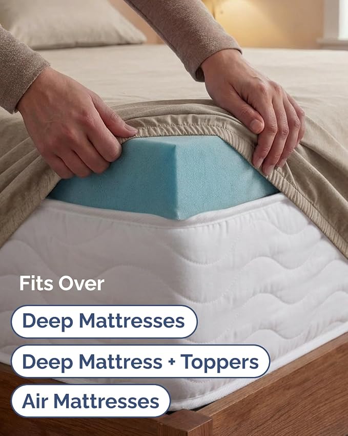 Extra Deep Twin XL Sheet Set - 3 Piece College Dorm Room - Heathered Beige | Soft, Breathable & Cooling, Easily Fits 18 to 24 inch Mattress, Wrinkle Free & Fade Resistant with Extra Deep Pockets