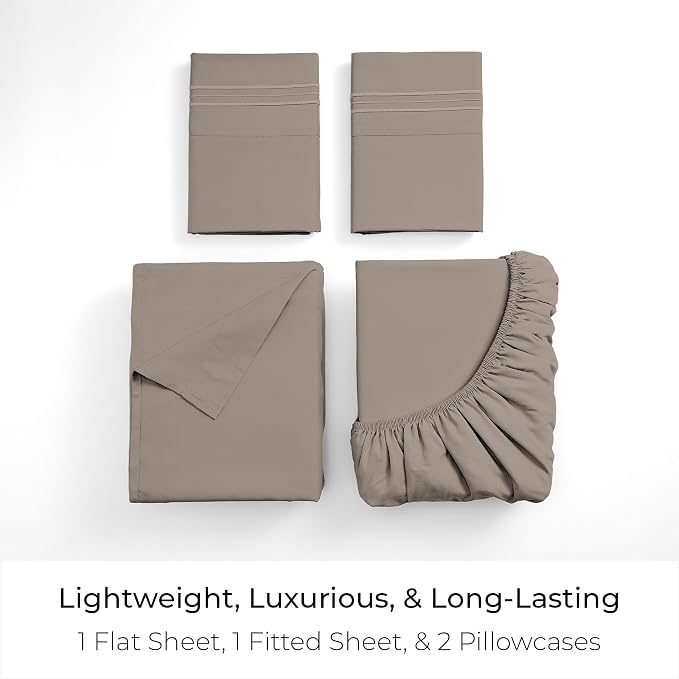 Mellanni Iconic 4-Piece, Ultra Soft Sheet Set (Full, Tan) | 10M+ Sleepers. Lab-tested: Sleeps Cool, Stays Bright, Strong, Smooth. Good Housekeeping Best Bedding, 7 yrs running.