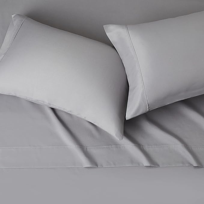 Amazon Basics Soft, Breathable, Wrinkle-Free Brushed Microfiber 4 Piece Bed Sheet Set, Machine Washable, 14-Inch Deep Pockets, King, Dark Gray, Solid