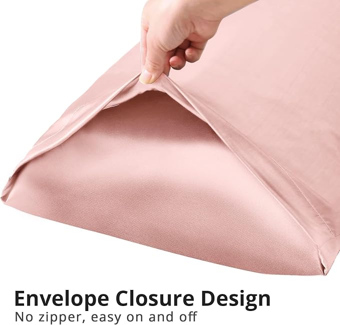 Body Pillow with Satin Pillowcase, Body Pillow for Adults, Pink | 20"x54", Removable Cover, OEKO-TEX Certified Down Alternative Filling,Washing Machine