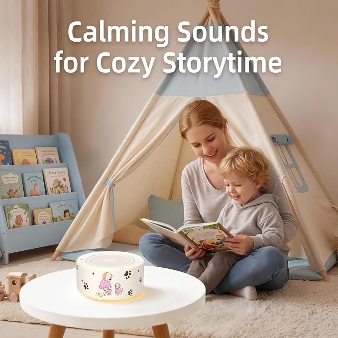 Kipcush White Noise Machine for Baby & Adults, Sleep Sound Machine with 30 Soothing Sounds, 8-Color Night Light, Memory Function, White Noise for Sleeping, Nursery, Office, Travel, Relaxation