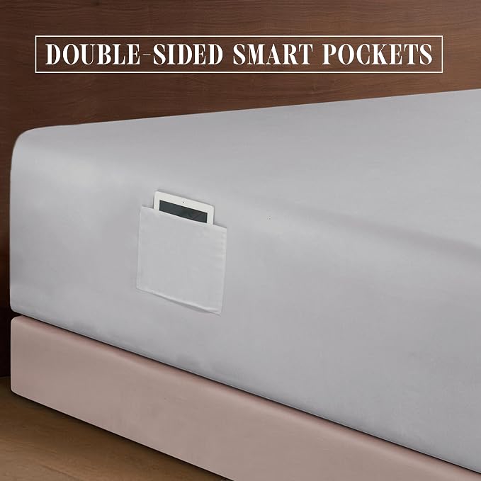 Elegant Comfort Luxurious 1500 Premium Hotel Quality Microfiber 4-Piece Sheet Set, 18-24 Inches Deep - Extra Deep Pocket Sheets - Ultra Soft 4PC Deep Pocket Sheets, Twin/Twin XL, Silver Gray