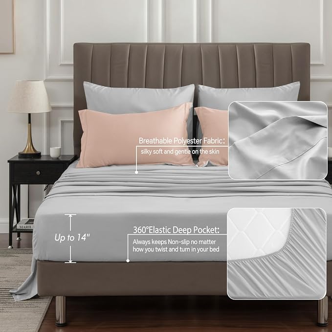 BEDELITE King Comforter Set 7 Pieces, Reversible Dusty Pink Bed in A Bag | Soft All Season Down-Alternative Comforter, Sheets, Pillowcases & Shams, OEKO-TEX Certified Bedding for Bedrrom, Guest Room