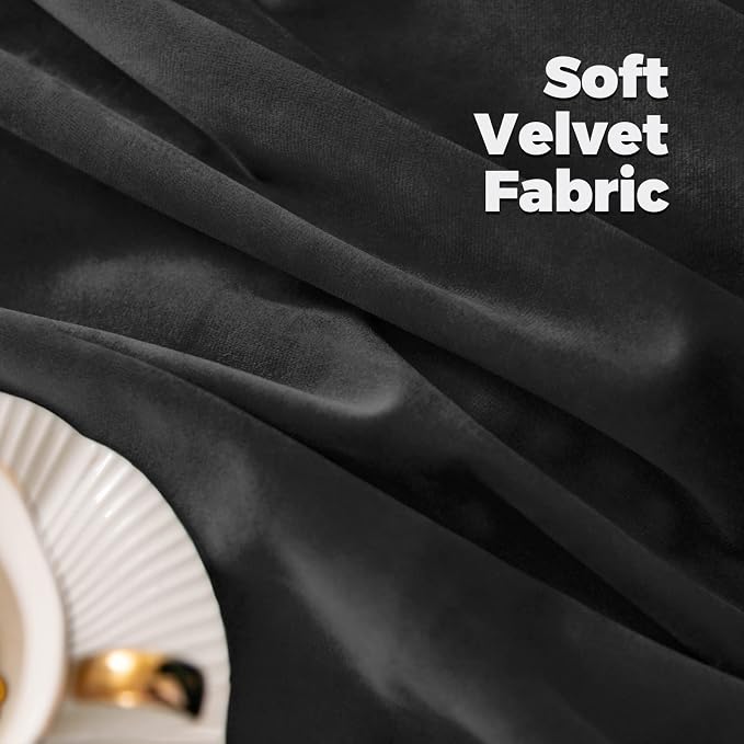 BGment Grey Velvet Blackout Curtains for Living Room, 84 inches Long Thermal Insulated Curtains Noise Reduce Back Tab and Rod Pocket Luxury Panels for Bedroom, 2 Panels, 42 x 84 Inch | Curtains 84 inches Long, Thermal Insulated, Noise Reduce, Thick, Su...
