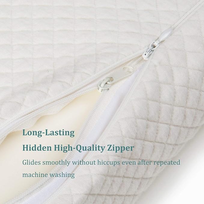 EPABO Contour Memory Foam Pillow Orthopedic Sleeping Pillows, Ergonomic Cervical Pillow for Neck Pain - for Side Sleepers, Back and Stomach Sleepers, Free Pillowcase Included (Firm & Queen)