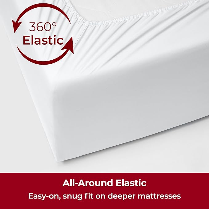 Mellanni Iconic 3-Piece, Ultra Soft Sheet Set (Twin, White) | 10M+ Sleepers. Lab-tested: Sleeps Cool, Stays Bright, Strong, Smooth. Good Housekeeping Best Bedding, 7 yrs running.
