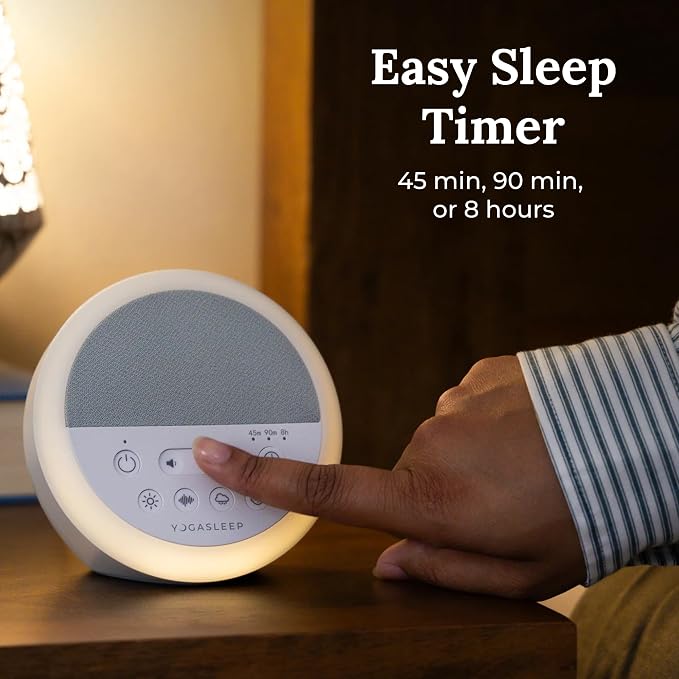 Yogasleep Nod White Noise Sound Machine, With Soft Night Light & Sleep Timer, 20 Sound Options Including Lullabies, Nature & Pink Noise, Sleep Aid For Baby & Adults, Noise Canceling For Office Privacy