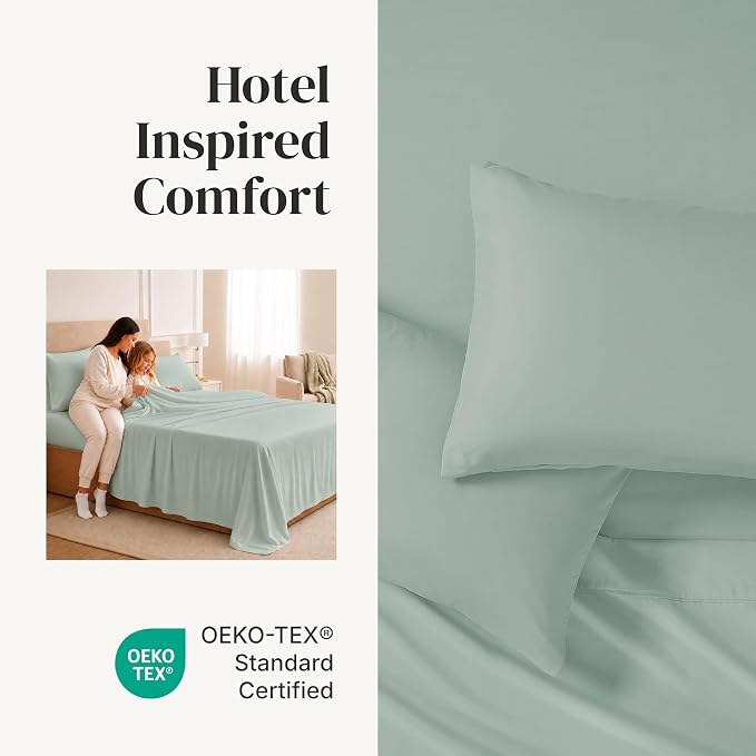 Modern Threads Soft Microfiber Solid Sheets - Luxurious Microfiber Bed Sheets - Includes Flat Sheet, Fitted Sheet with Deep Pockets, & Pillowcases Smoke King