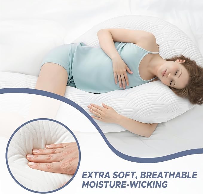 Swan Shaped Body Pillow Cover Fabric, Long Pillow Case, White, 1Pack | Breathable & Skin-Friendly, (Pillow Not Included)
