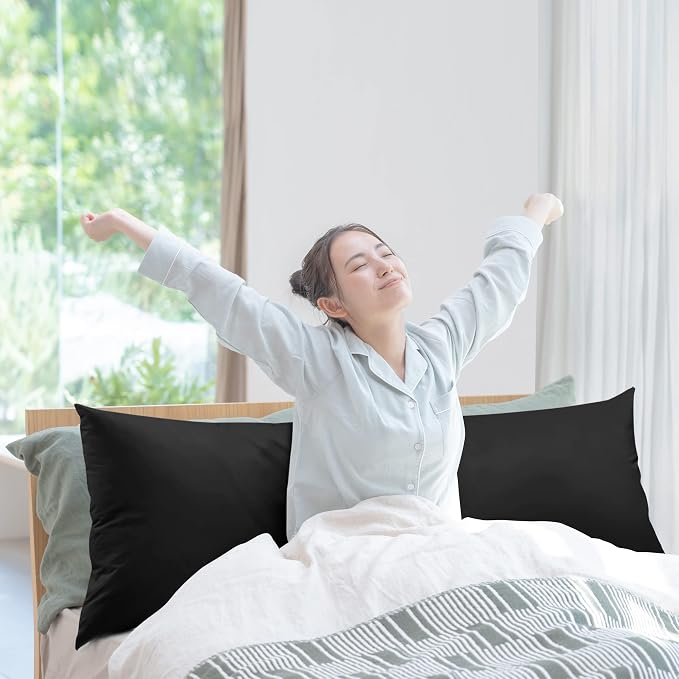 Utopia Bedding Full Body Pillow for Adults (Black, 20 x 54 Inch), Long Pillow Insert for Sleeping, Ideal for Side Sleepers | Large Body pillows for Adults, Plush Support, Pregnancy Pillow Insert for sleeping, helps maintain body contour, 20x54 inches