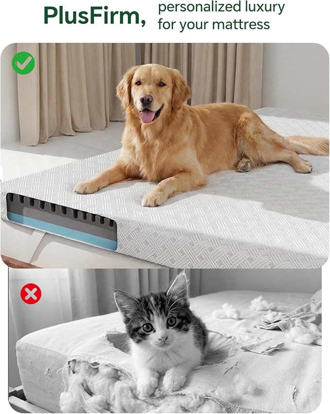 Full Size Memory Foam Mattress Topper Bamboo Viscose for Pressure Relief | 3 inch Firm Mattress Pad DualSide, Back Support, 5-Zone Spinal Align, Removable Cover, Elastic Strap, CertiPUR-US Certified