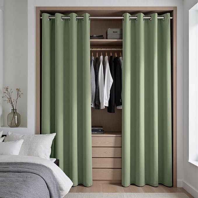 KOUFALL 78 Inch Closet Curtains for Open Closet, Boho Room Divider Curtains Door Curtain for Doorway, Wide 52 x 78 Inches Long 2 Panels Set