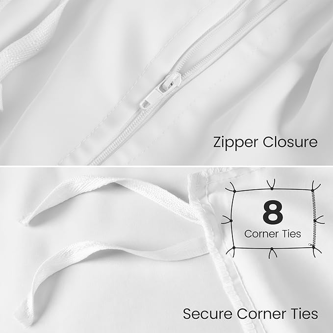 Utopia Bedding Duvet Cover Queen with Fitted Sheet (60x80) - 2 Pillow Case Standard - All Season Luxury Bed in a Bag with Zippered Duvet Cover - No Comforter (White)