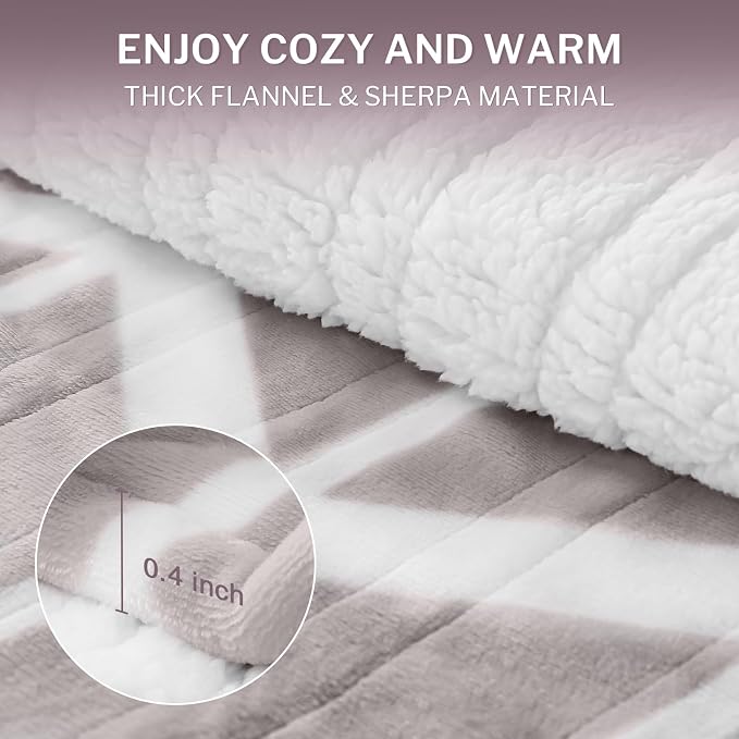 VENTIMI Heated Blanket Full, 9 Heat Levels & 2-10 Hours Auto Off, Beige | ETL & FCC, Fast Warming, 72" x 84", Flannel and Sherpa, Couch Bed Use, Machine Washable, Removable Controller