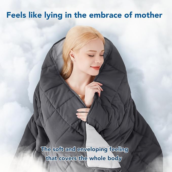 Weighted Blanket (20lbs 80"x87" King Size) Soft Cooling Heavy Blanket Sleeping, Apply to 190-210 lbs Body, Thick Breathable Blanket with Glass Bead, Easy Care
