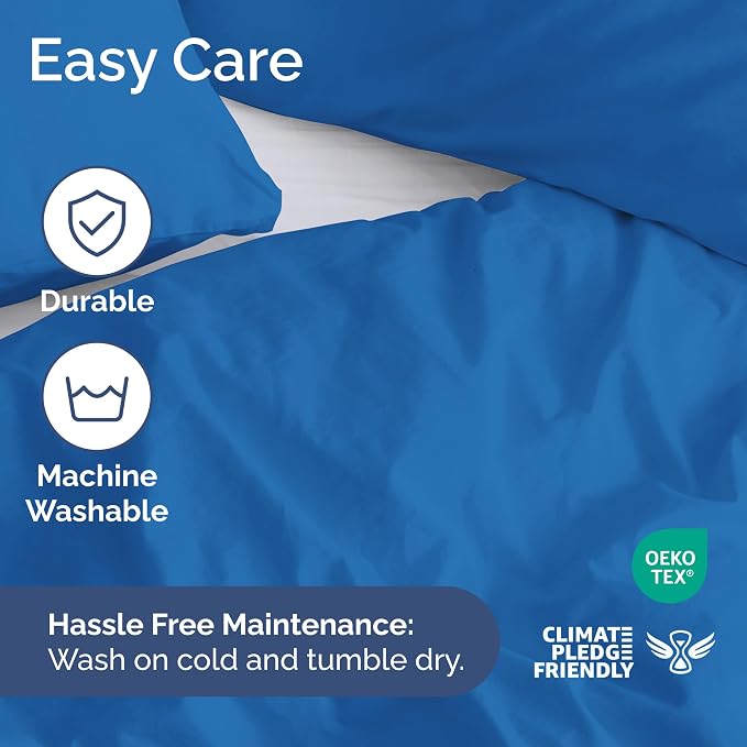Duvet Cover Full Size - Soft 3 Piece with Zipper Closure - Royal Blue | Extra Soft, Breathable, Full Duvet Cover 80" x 90" with 2 Pillow Shams, Zipper Closures & Ties, Women, Men, Kids & Teens