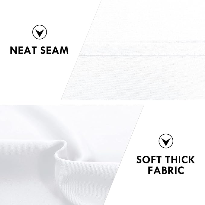DWCN White Short Curtains 36 inches Long for Kitchen RV Bunk 2 Panels | Kitchen Curtains Over Sink, Thermal Insulated, Light Blocking, Rod Pocket Drapes for Small Window, Pure White