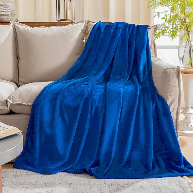 Royal blue Fleece Plush Throw Blanket 108"x90"for Couch Fuzzy Cozy Flannel | Super Soft Lightweight Microfiber Blanket for Sofa Bed bedroom Home Decor All Season,Birthday Gifts for Women Mom Adult