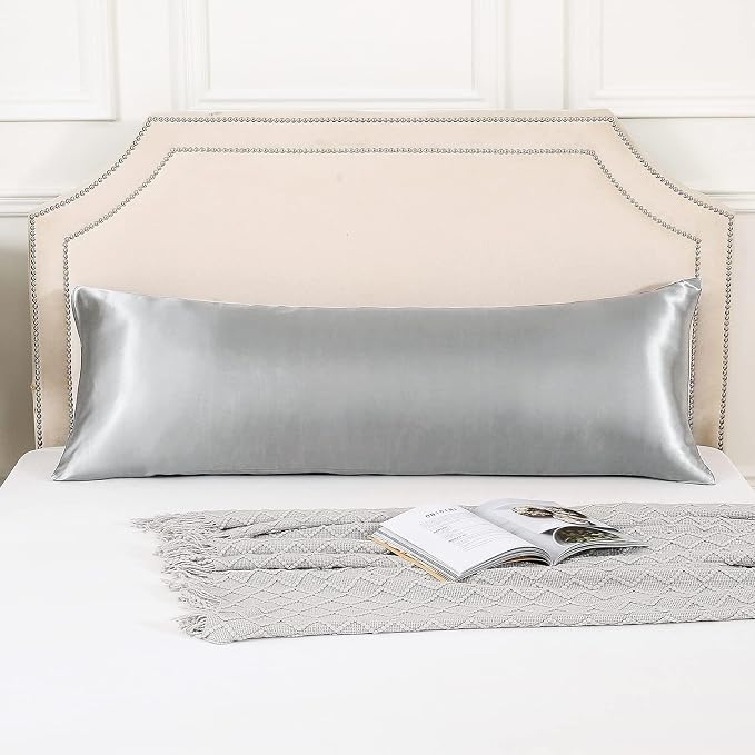 Body Pillow with Satin Pillowcase, Body Pillow for Adults | 20"x54", Removable Cover, OEKO-TEX Certified Down Alternative Filling,Washing Machine