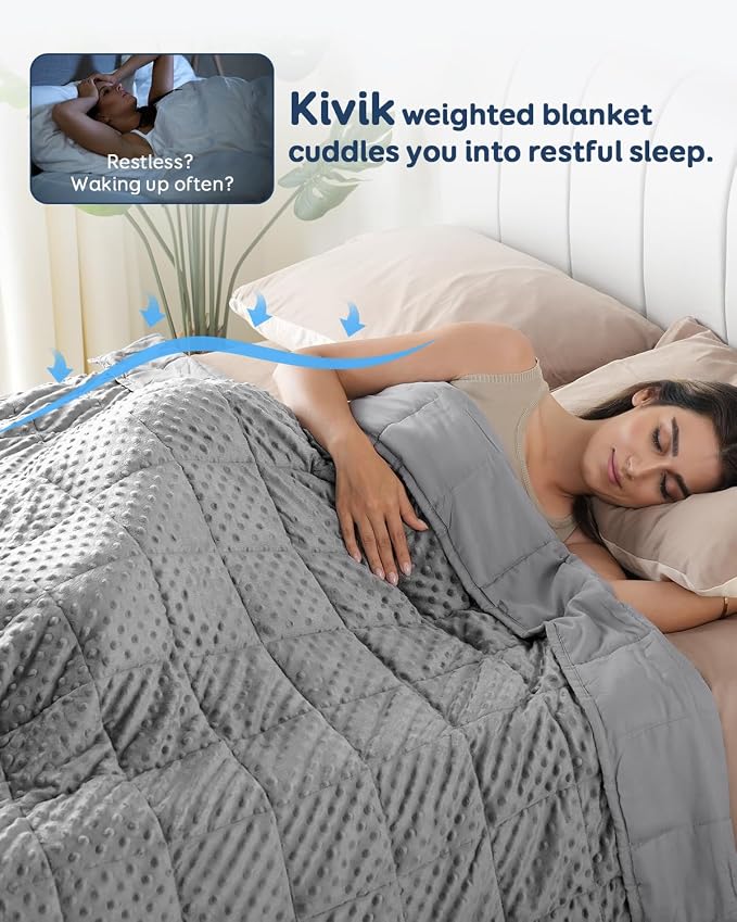 25lbs Weighted Blanket for Adults, 80"x87" King Size Heavy Blankets | Soft Raised Minky Dot Texture, Reversible Cooling & Cozy for All Seasons, 7-Layer Design for Even Weight, Machine Washable