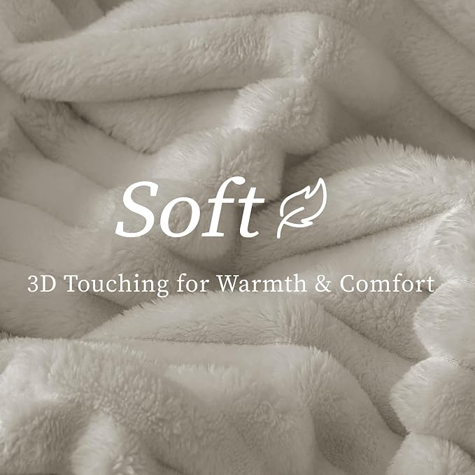 BEDELITE Ribbed Twin Blanket for Couch & Bed, Light Grey, 60"x80" | Ultra-Soft Plush Fleece, Cozy, Warm Yet Lightweight, Ribbed Texture, Home Decor, Machine Washable, Giftable, All-Season Use