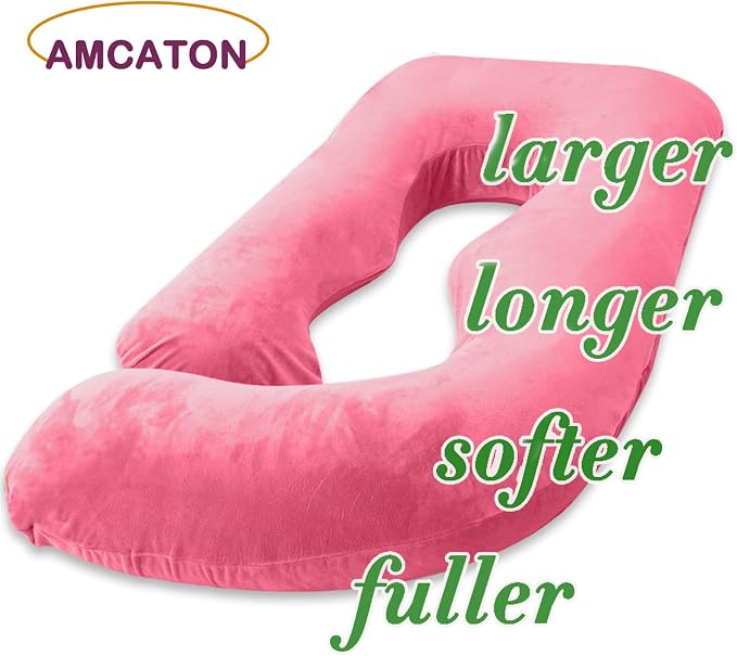 60 Inch Pregnancy Pillow for Sleeping (RED) | Extra Large U Shaped Body Pillow, Maternity Pillow for Pregnant Women