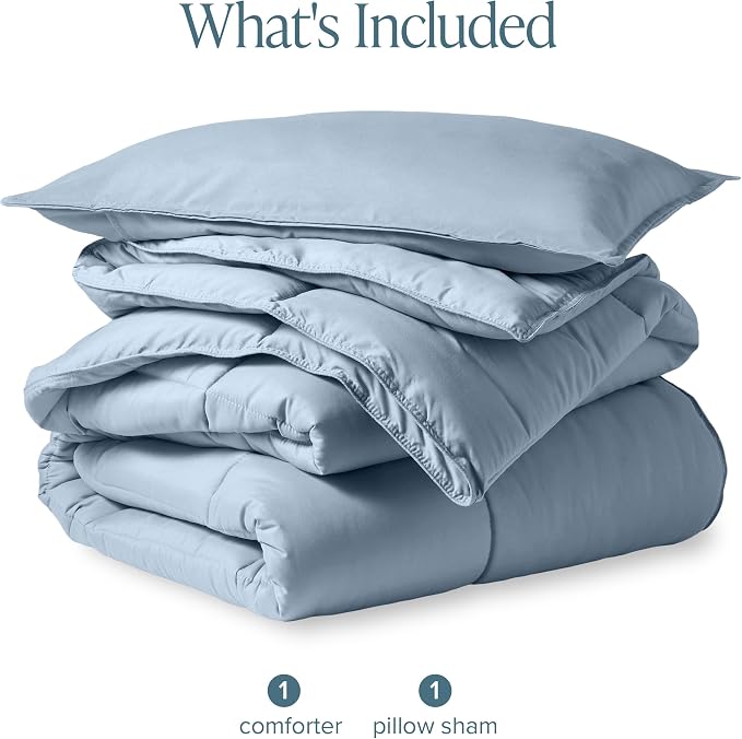 Bare Home Comforter Set - 1800 Ultra Soft (Twin/Twin XL, Dusty Blue) | All-Season, Breathable, Hypoallergenic, Premium 1800, Warm, Cozy