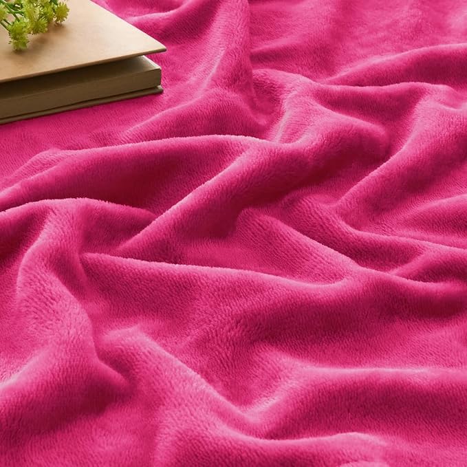 BEDELITE Fleece Blanket Soft Plush Throw for Couch Hot Pink 50"x70" | Ultra Soft Fleece, Plush Microfiber, Lightweight Warmth, All Season Comfort, Fade Resistant, Machine Washable, Couch Sofa Bed