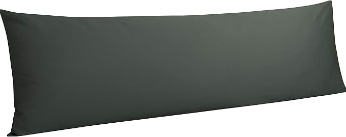 NTBAY Body Egyptian Cotton Sateen Pillowcases, Set of 1, Charcoal Grey | 500 Thread Count Egyptian Cotton Sateen with Envelope Closure, 1 Pack 20 x 54 Inch Pillowcases, Insert Not Included