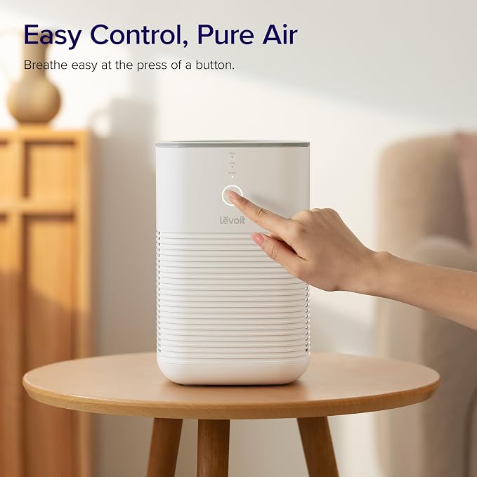 Levoit Air Purifiers for Home Bedroom Dorm Room | AHAM VERIFIDE, Freshens Small Room with Aroma Pad, For Smoke, Pollen, Pet Dander, Odor, Dust, Office, Desktop, White
