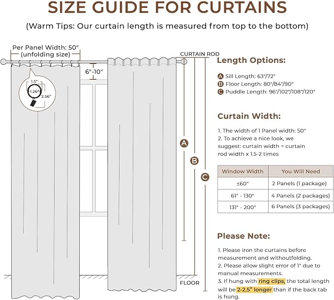INOVADAY 100% Blackout Curtains for Bedroom Black Out Curtains 80 Inch Long | Midnight Blue Living Room Curtains 2 Panels, Clip Rings Linen Look Blackout Drapes, Thermal Insulated Room Darkening,W50xL80