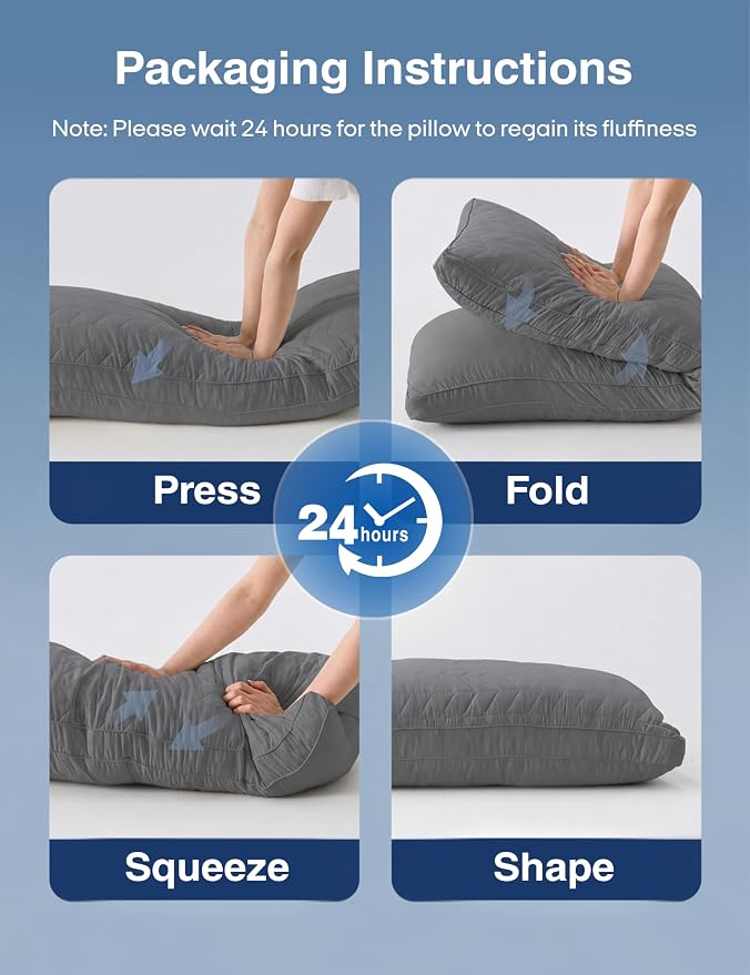 ZonLi Long Body Pillow for Adults, Firm Body Pillow with Adjustable Shredded Memory Foam, Soft Support for Side Sleepers, Pregnant Women, Washable Quilted, 20 x 54 Inch, Grey
