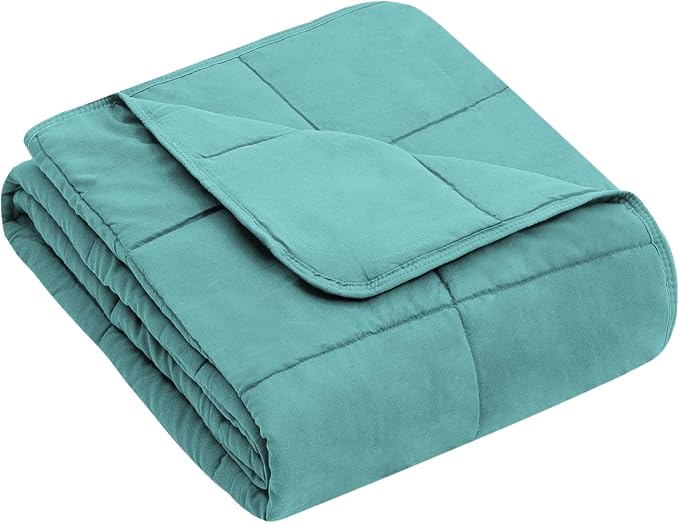 yescool Weighted Throw Blanket 7lbs, 41" x 60", Teal | Cooling Heavy Blanket , Perfect for 60-80 Lbs, Breathable Blanket With Premium Glass Bead, Machine Washable