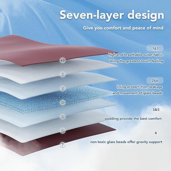 Weighted Blanket for Adults (25 lbs, 60" x 80") Queen Size Soft Cooling Heavy Blanket Sleeping, Apply to 240-260 lbs Body, Thick Breathable Blanket with Glass Bead, Easy Care