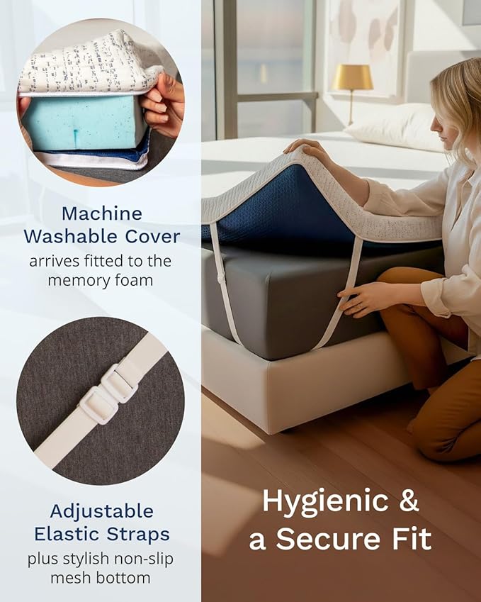 ViscoSoft Memory Foam Mattress Topper | Select High Density Ventilated Mattress Pad - Premium Removable Rayon Cover 2 Inch - Full