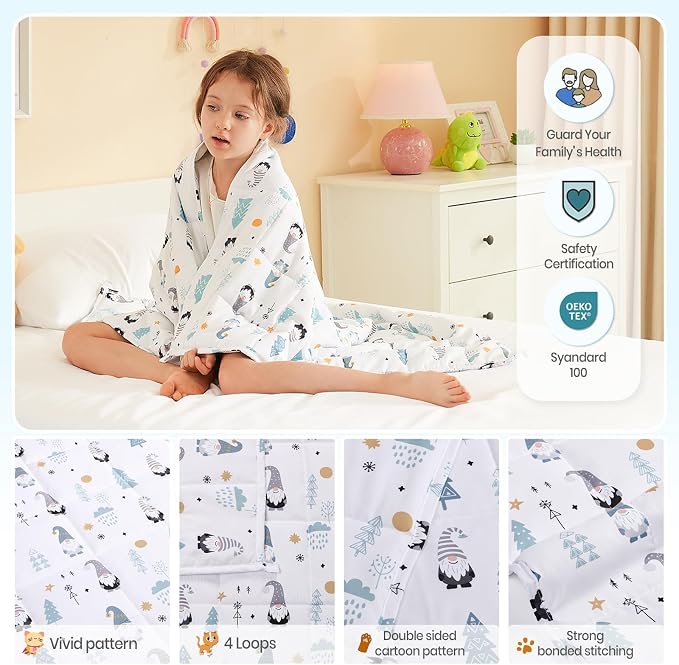 Weighted Blanket - 7 lbs Fairy Heavy Blanket - Small Size Breathable Lap Blanket(41"x60", 7 lbs)