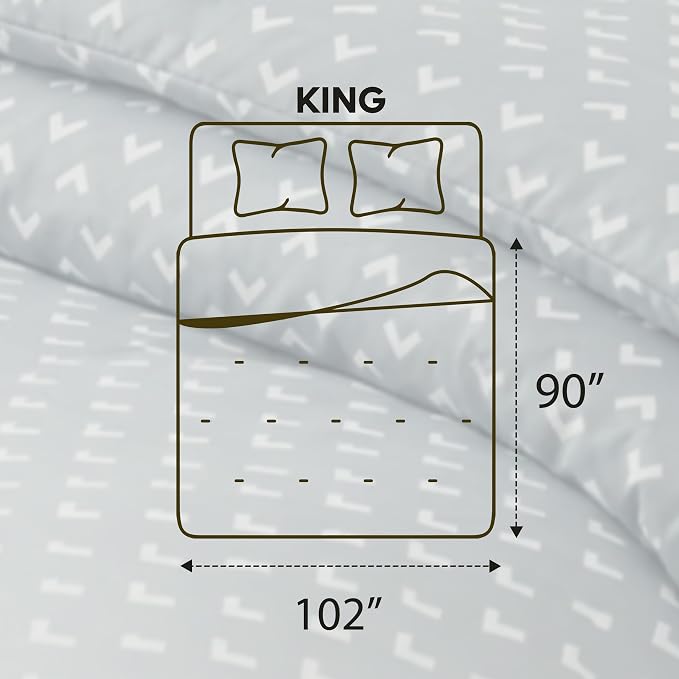 Utopia Bedding 3 Pc King Comforter Set, Printed Comforter, Arrows White | Comforter Set Includes Comforter (90x102) Inches, 2 Shams (20x36) Inches. Soft Microfiber Down Alternative, Machine Washable.