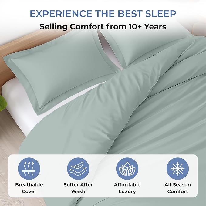 Custom Duvet Cover 100% Egyptian Cotton 600 Thread Count Ultra Soft Breathable Durable Customizable Comforter Cover(Desired Dimensions) Zipper Closure & 7Internal Ties Aqua Green