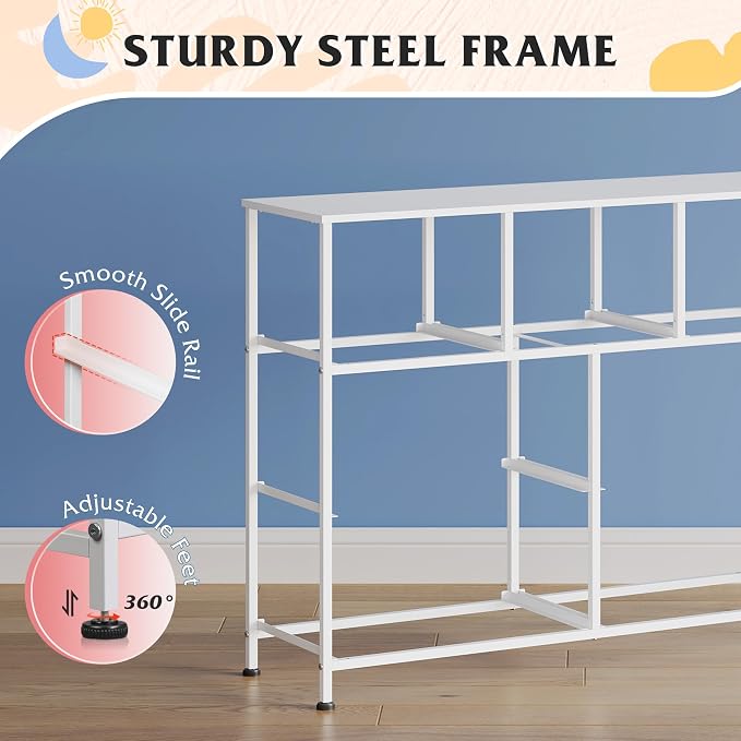 WLIVE Dresser for Bedroom, 7 Drawers, TV Stand, Tie-Dye | 7 roomy fabric drawers, Fits TVs up to 45 inch, Bedroom or living room, Wide storage design, Chest of drawers