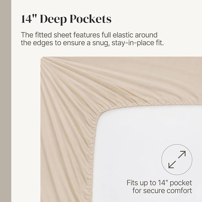 Modern Threads Soft Microfiber Solid Sheets - Luxurious Microfiber Bed Sheets - Includes Flat Sheet, Fitted Sheet with Deep Pockets, & Pillowcases Egg Shell Twin