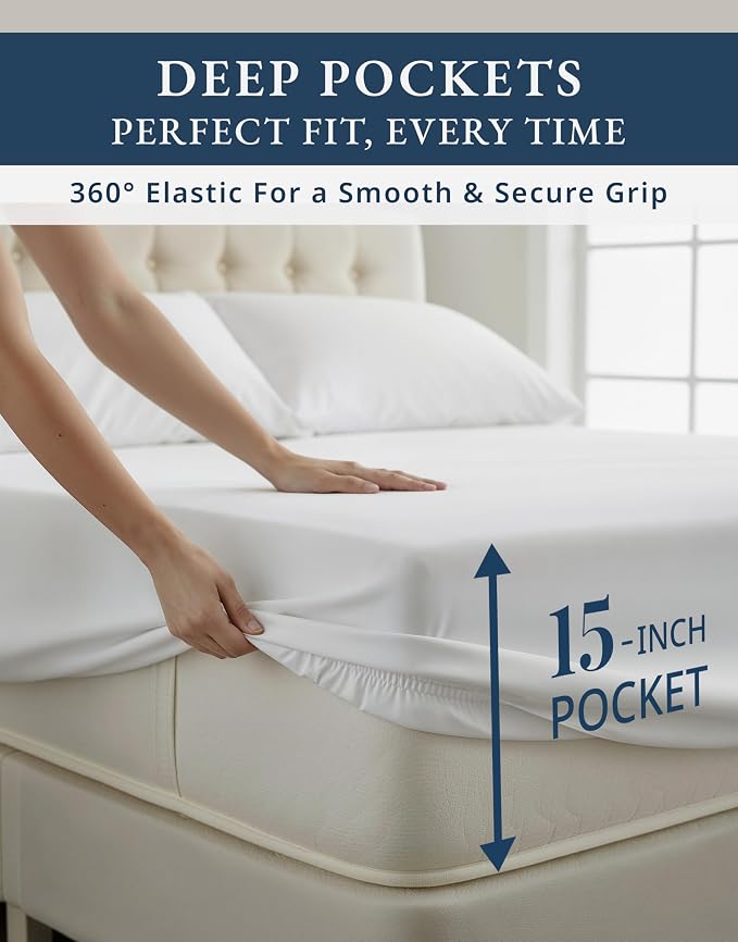 LANE LINEN Twin XL Sheets 100% Egyptian Cotton Sateen - White | Twin XL Sheet Sets - 3-Piece Set, Ideal For Dorms And Adjustable Beds, For Guests And Everyday Use, Luxe Sheen,
