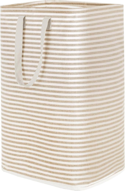 Lifewit 1 Pack Laundry Basket 80L Each, Collapsible Clothes Hamper with Reinforced Handles, Freestanding Waterproof Design for Bedroom and Laundry Room, Beige 80L Total