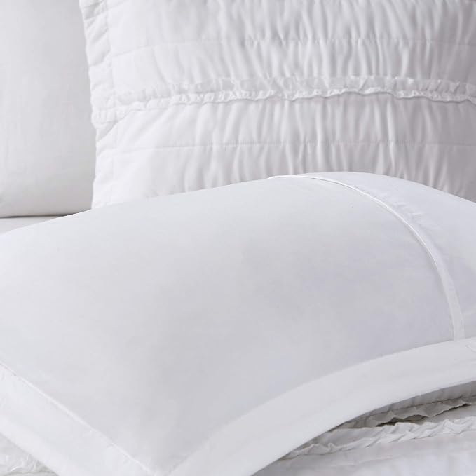 Madison Park Modern All-Season Breathable White Queen Quilt Set, 4pc | Down Alternative Bedding Set, Lightweight, Machine Washable, Easy Care, Cozy, Coverlet, Soft, Warm