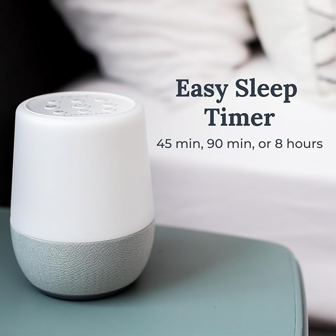 Yogasleep Duet White Noise Sound Machine & Night Light, 30 Natural Sounds,Bluetooth-Wireless Speaker for Travel,Office Privacy,Concentration,Sleep Aid for Adults & Baby, Registry & Nursery Gift,White