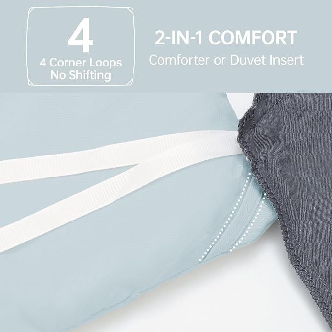 Queen Comforter Set, All Season Ultra Soft Down Alternative Bedding - 3 Piece Lightweight Bed Set Includes 1 Comforter (90"x90") and 2 Pillow Shams (20"x26"), Lake Blue