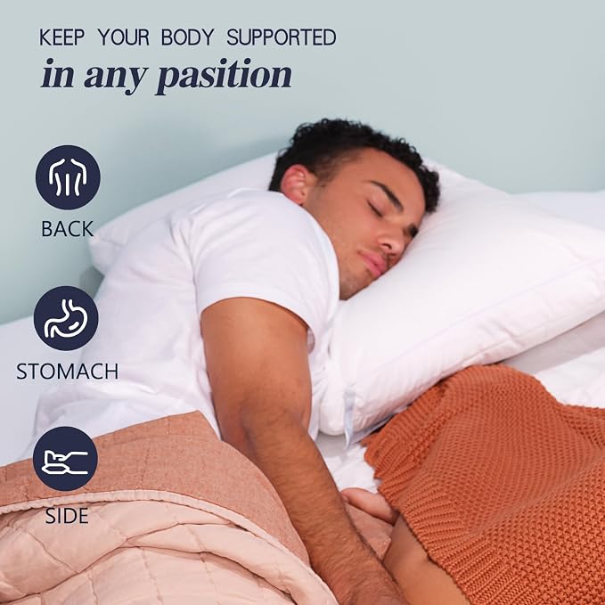 Nuzzle Pillow Adjustable Neck Pillows Queen Size Set of 4,Soft Hotel Feel | Bed Pillows Queen Set of 4 with Adjustable Height for Side, Back and Stomach Sleepers–Gift for Women & Men