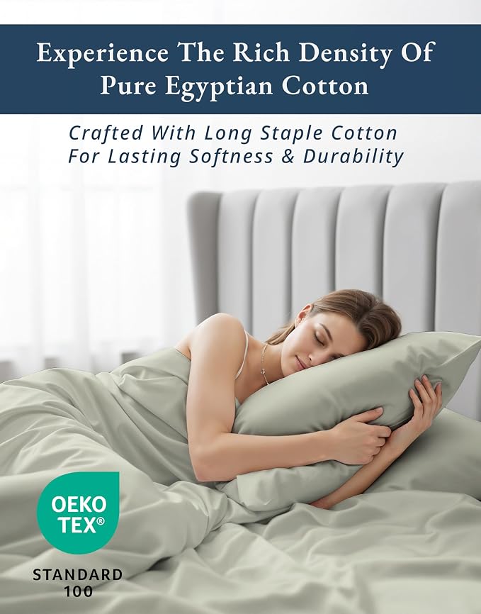 LANE LINEN Sheets for Sleep Number Bed Split King Sateen Weave - Mineral | Sleep Number Split King Sheets - 5-Piece Set, For A Luxurious Night's Sleep, For A Silky Hotel-Style Bed, Cozy Feel