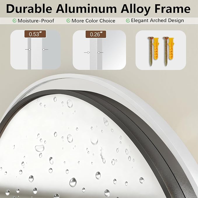 Mirror Full Length, 78"x35" Oversized Arched Floor Full Length Mirror with Stand, Room Decor Big Full Body Floor Mirror with HD Tempered Glass Aluminum Frame for Bedroom Living Room, White
